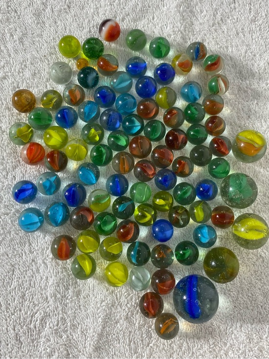 Vintage Other - Vintage Marbles Lot 80+ Includes 4 Rare 6 Vane Multicolour Cat's Eyes & Shooters